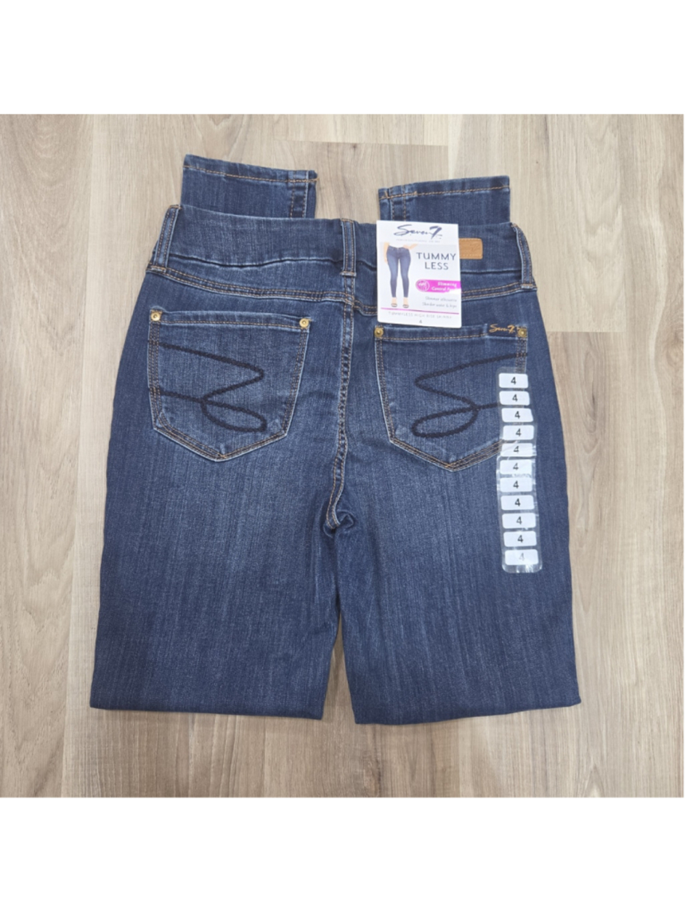 •Seven7• Women's Tummy Less Skinny Jeans Size 4 Blue - Picture 2 of 4